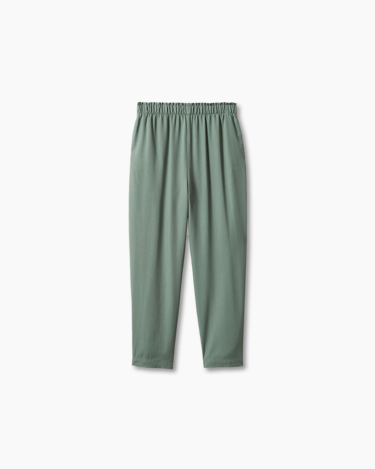 Elastic waist crop trousers